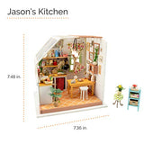 Hands Craft DIY Miniature Dollhouse Kit | 3D Model Craft Kit | Pre Cut Pieces | LED Lights | 1:24 Scale | Adult Teen | Jason's Kitchen, 188 pcs.