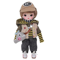 LiFDTC BJD Doll 1/8 SD Dolls 5.9 inch Dolls(with Gift Box), Ball Joints Doll DIY Toys with Clothes Outfit Shoes Wig Hair Makeup Accessories, Best Gift for Girls