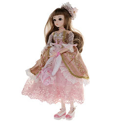 Fityle 18 Joints 60cm BJD Princess Doll Doris Katie Facelift Doll DIY Custom Toy Xmas New Year Gift Home Ornaments