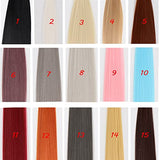 Doll Accessories BJD Wig Long Straight Hair Multiple Colour 1/3 1/4 1/6 Black Brown White Color Show Real Doll Styling Dress Up Dollhouse DIY Mini Cute Accessories ( Color : 9 , Size : 1-3 (22-24cm) )
