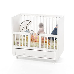 Odoria 1:12 Miniature Baby Crib Bed with Bedding Dollhouse Nursery Furniture Accessories