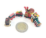 Christmas locomotive with sweet candy. Dollhouse miniature 1:12