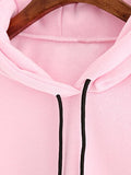 SweatyRocks Women’s Winter Color Block Long Sleeve Fleece Hoodie Sweatshirt with Pockets Pink Blue XL