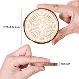 Max Fun 30PCS 2.8-3.54 inch Wood Slices DIY Wooden Christmas Ornaments Unfinished Predrilled Wood Circles for Crafts Centerpieces Holiday Hanging Decorations