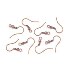 Fish Hook or French Hook Earring Wires (Ancient Copper, 1 inch, 12 pcs/pkg)