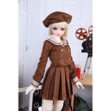 SFLCYGGL BJD SD Doll Clothes 1/3 1/4 1/6, Retro Sen Department Suit + Hats, DIY Toys Full Set Clothes,1/6