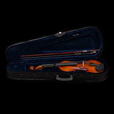 ADM Full Size 4/4 Acoustic Violin Set Solid wood Ebony with Hard Case, Rosin, Shoulder Rest, Bow, and Extra Strings for Kids Beginners Students