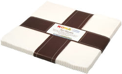 Kona Cotton SOLIDS SNOW Layer Cake 10" Fabric Quilting Squares Robert Kaufman TEN-121-42