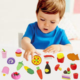 LanMa 70PCS Food Erasers for Kids Fruit Desserts Cake Puzzle Cute Erasers Set for School Classroom Prizes Party Gifts