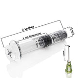 Kopperko 10 Pack Borosilicate Glass Luer Lock Syringe - 1ml Capacity Reusable, Heat Resistant Tube for Labs - Use for Thick Liquids, Glue, Lab, Ink - with Bonus 14GA Blunt Tip Non-Hypodermic Needles