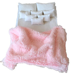 Miniature Bedding Set White 1:6 scale. Dollhouse Bedroom Blanket Bedspread Prop (Coverlet colour (all another bedding will be white), White)