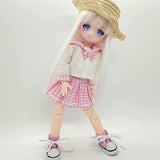 Anime Style Design BJD Dolls 1/6 SD Dolls 11.8 Inch Pretty Ball Jointed Doll with Full Set Including Wig Hair, Makeup, Eyes, Clothes, Shoes, Best Christmas Birthday Gift for Girls Kids (QiHai)