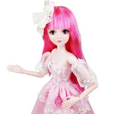 EVA BJD 57cm 22 Inch Doll Jointed Dolls - Including Clothes with Wig, Shoes,Accessories for Girls Gift (Party Wear-Pink)