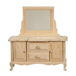Melody Jane Dollhouse Dressing Table Unfinished Bare Wood Miniature Bedroom Furniture
