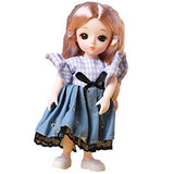 Angelhood 1/6 Mini BJD Doll, 17cm Ball Jointed Dolls with Clothes Dress Up Wig and Movable Joint, Toy Gift for Girls