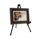 US Art Supply "Exhibitor" 14" Tall Black Steel Tabletop Instant Display Easel-Fits Easily into a