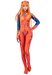 C-ZOFEK Womens Asuka Langley Cosplay Red Bodysuit Costume (X-Small)