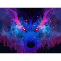 Offito Diamond Painting Kits for Adults Kids, DIY Full Drill Rhinestone Diamond Art Kits, 5D Diamond Painting by Numbers for Home Wall Decoration Gift Cool Wolf (12x16 inch)
