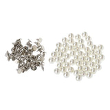 Jili Online 50 Pieces Pearls Rivets Studs Buttons Embellishments for Leathercrafts Bag Shoes