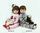 Zero Pam Real Life Reborn Twins Dolls Alive Boy&Girl Soft Dolls 24 inch Reborn Toddler Twins Baby Dolls for Kids Xmas Gifts