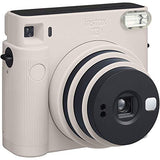 Fujifilm Instax Square SQ1 Chalk White Instant Camera + Fuji Instax Square Instant Film + Accessory Bundle