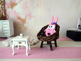 Miniature Chair, Dollhouse Furniture 1:8 Scale. Mini Wicker Armchair Lati Yellow
