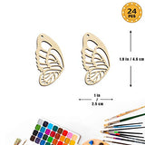 Wood Earring Blanks for Women Girls Unfinished Butterfly Earrings for Jewelry Making Blank Earring Pendant Bulk DIY Lightweight Statement Dangle Earrings -24pcs