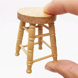 EatingBiting Adult Decorations 1:12 Dollhouse Miniature Wooden Stool Chair Dollhouse Furniture Box Handmade Dollhouse Pub Bar high Stool Chair , Designed for Doll House Scene Kitchen Home Loving Room