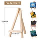 24 Pack Mini Wood Display Easel - Natural Wooden Tripod Holder Stand, Mobile Phone Stand, Tabletop Holder Stands for Displaying Small Canvases, Business Cards, Photos(5.9 Inch)