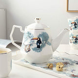 Havitar Tea Cups And Saucers Sets Expresso Coffee Cups Sets Royal Albert Coffee Set European Luxury Creative Home Tea Set (WOODPECKER)