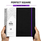 Articka Note Spiral Bound Hardcover Sketchbook – Square Hardbound Sketch Journal - 10x10 Inch Art Book - 120 Pages - Elastic Closure - 180GSM Premium Paper - Ideal for Pencils, Graphite, Charcoal, Pen