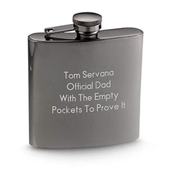 Things Remembered Personalized Gunmetal 7 oz. Flask, Engraved Flask with Engraving Included