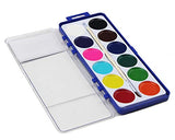 Keebor Basic 12-Colors Watercolor Paint Bulk Set of 24 with Wood Brushes for Kids