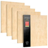 Arteza Wooden Canvas Board, 8x10 Inch, Pack of 5, Birch Wood, Cradled Artist Wood Panels for Painting, Encaustic Art, Wood Burning, Pouring, Use with Oils, Acrylics