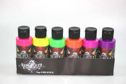 Createx Wicked Color Airbrush Paint: 6-Color Set, Fluorescent