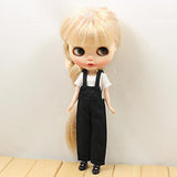 koolsoo 1/6 Adorable Casual Short Sleeve T-Shirt Top + Suspender Pants Outfit for 12''
