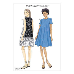Vogue Patterns V9237 Misses' A-Line, Back-Ruffle Dresses Sewing Pattern, Size ZZ (LRG-XLG-XXL)