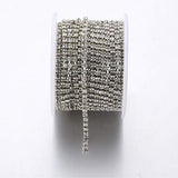 Super Sparkling 3.0MM 10Yard Clear Glass Crystal Rhinestone Chain Close Trim Cup Chain Bulk for