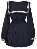 Classic Japanese School Girls Sailor Dress Shirts Uniform Anime Cosplay Costumes with Socks Set(Black)(S = Asia M)(SSF08BK)