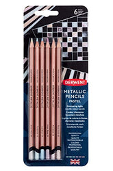 Derwent Metallic Pastel Colored Pencils, 6-Piece Set (2305602)
