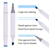 ARTOSA 30 Colors Blue Tone Art Marker Pen Double-Ended Sketch Markers Alcohol Based Markers, Permanent Artist Markers Pen for Art Creation Design Portrait Illustration Sketching Drawing Coloring