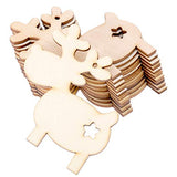 Pangda 20 Pieces Christmas Deer Reindeer Wooden Craft Ornament Hanging Pendant Decoration