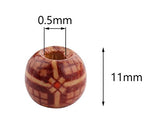 Devbor 200pcs Wood Beads Painted Pattern Barrel Wooden Beads with cord and scissors - for DIY