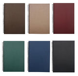 6pcs A5 Ruled Spiral Notebooks Journals Sketch Book 6 Colors Soft Cover 120 Pages 5.7" x 8.3" Cream colored paper (A5 Lined 6color-6pcs)