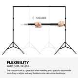Julius Studio 10 ft. Backdrop Support System and 800W 6500K Softbox Umbrella Background Continuous Lighting Kit Accessory and Carry Bag for Photo Studio and Video Shoot Photography JSAG412