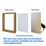 Natural art 8x10 Inch Removable Stretched Canvas with Reusable Frames Pack of 3 for Paintings Wood