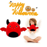 SUOUEM Cute Bat Plush Toys,Set of 2 Plushie Doll ,Stuffed Animals for Kids Halloween,Christmasan and Birthday Gift(Black&Red)