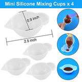 Coopay Silicone Resin Mixing Cups Kit- 100ml Silicone Measuring Cups, Silicone Mixing Cups, Transfer Pipettes, Finger Cots, Silicone Stir Stick and Silicone Mat for Art Making Handmade Craft