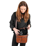 Brown PU Vintage Brown Leather Satchel Carry Bag for the Polaroid OneStep 2 i-Type Camera - by