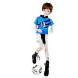 EVA BJD 1/3 SD Dolls Soccer Power Couple Ball Jointed Dolls Toy Clothes + Doll + Accesssories Full Set (Boy)